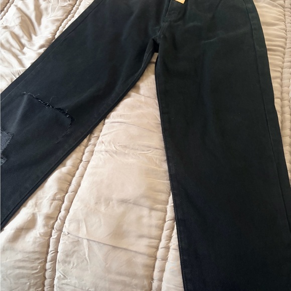 NWT Nasty Gal Petite Organic Distressed Straight Leg Jeans - Picture 2 of 8